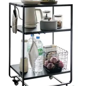 Yamazaki Opbergtrolley Tower - Vierkant - 3 Laags - Zwart - 38x49x81,5cm Premium