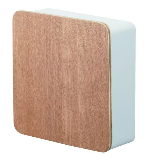 Authentiek Yamazaki Sleutelhouder Rin - Magnetisch Sleutelkastje - Wit - Naturel Hout - 15,8x5,7x15,8cm