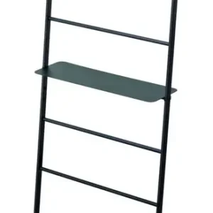 Yamazaki Decoratieve-ladder Tower - Met Plankje - Zwart - Naturel Hout - 66x25x160cm Must-Have