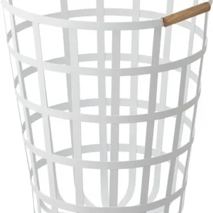 Topkwaliteit Yamazaki Wasmand Tosca - Rond - Wit -naturel Hout - 40x45cm