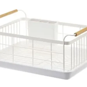 Yamazaki Afdruiprek Tosca - Wit - Naturel Hout - 47x33,5x20cm Express Levering