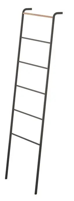 Yamazaki Decoratieve-ladder Tower - Zwart - Donkerbruin Hout - 45x24x160cm Ambachtelijk