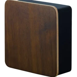 Yamazaki Sleutelhouder Rin - Sleutelkastje - Magnetisch - Zwart - Donkerbruin Hout - 15,8x5,7x15,8cm Laatste Kans
