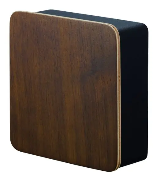 Yamazaki Sleutelhouder Rin - Sleutelkastje - Magnetisch - Zwart - Donkerbruin Hout - 15,8x5,7x15,8cm Laatste Kans