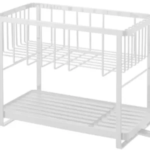Modern Yamazaki Afdruiprek Tower - Wire - 2 Laags - Wit - 41x22x33cm