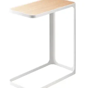 Yamazaki Bijzettafel Frame - Wit - Naturel Hout - 24x45x52cm Betrouwbaar