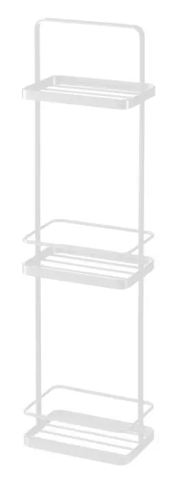 Yamazaki Badkamerrek Tower - 3 Laags - Slim - Wit - 18x12x67cm Geld-Terug-Garantie