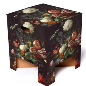 Must-Have Dutch Design Brand Kruk Chair - Van Karton - Flowers - Bloemen - 30x30x34cm