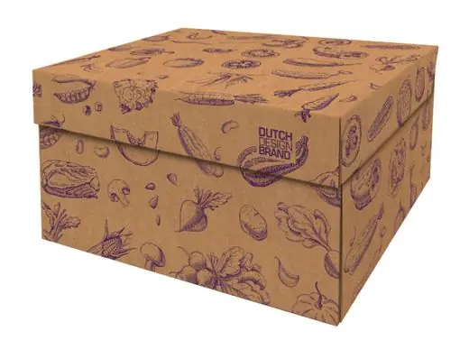 Favoriet Dutch Design Brand Opbergbak Storage Box - Van Karton - Vegetables - Groenten - 38,9x31,3x20,6cm