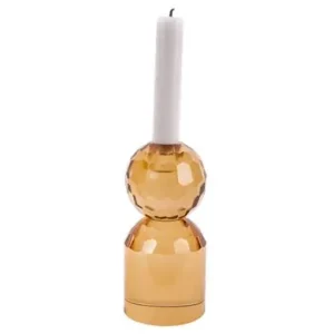 Weekendaanbieding Pt Kaarsenstandaard Crystal Art - Large Ball - Zandbruin - 14,3x7x7cm