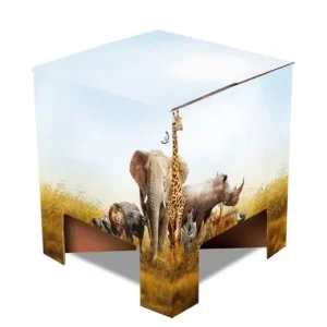 Dutch Design Brand Kruk Chair - Van Karton - Dieren - Safari Animals - 30x30x34cm Beperkte Voorraad