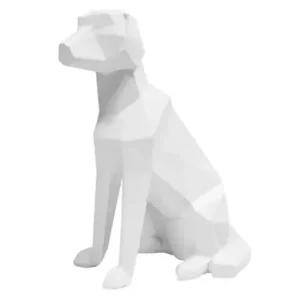 Pt Beeld Origami Hond - Zittend - Wit - 23,3x25,4cm Koopje