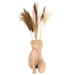 Uitverkoop Pt Bloempot Sitting Lady - Zandbruin - 37x22x28cm