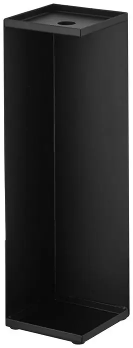 Shop Nu Yamazaki Toiletrolhouder Tower - Vierkant - Semi-Closed - Voor 3 Rollen - Zwart - 11,5x11,5x38,5cm