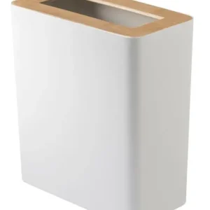 Yamazaki Papierbak Rin - Rechthoek - 10 Liter - Wit - Naturel Hout - 28x15x30cm Nu Kopen