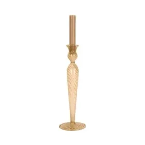 Direct Beschikbaar Pt Kaarsenstandaard Swirl - Large - Zandbruin - Ø9x26,5cm