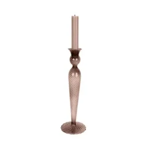 Koop Online Pt Kaarsenstandaard Swirl - Large - Chocoladebruin - Ø9x26,5cm