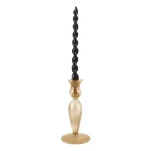 Dagaanbieding Pt Kaarsenstandaard Swirl - Zandbruin - Ø9x17cm