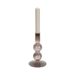 Authentiek Pt Kaarsenstandaard Swirl Bubbles - Chocoladebruin - Ø9x16cm