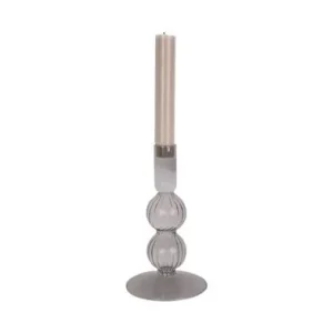 Premium Pt Kaarsenstandaard Swirl Bubbles - Zwart - Ø9x16cm