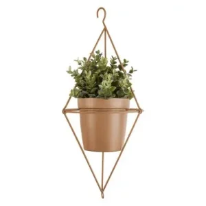 Dagaanbieding Pt Bloempot Spatial - Hangend - Diamond - Karamelbruin - Ø13x12cm