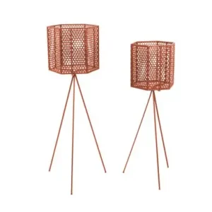 Speciale Aanbieding Pt Bloempot Mesh Hexagon set van 2 - Clay Brown
