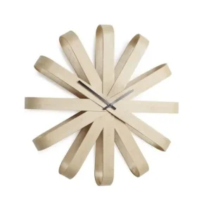 Umbra wandklok Ribbonwood Large Naturel Hout Gereduceerde Prijs