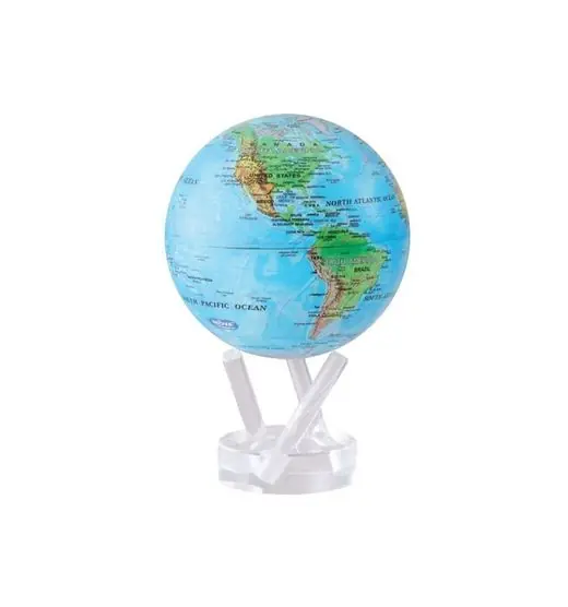 Mova Wereldbol World - Op Zonne Energie - Blauw Met Hoogtekaart - RBE - Ø11,5cm Shop Nu