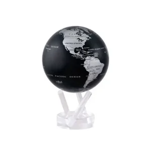 Merkproduct Mova Wereldbol World - Op Zonne Energie - Zwart - Zilver Metallic - SBE - Ø11,5cm
