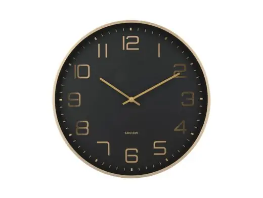 Betrouwbaar Karlsson Wandklok Elegance Glow - Zwart - Goud - Ø40cm