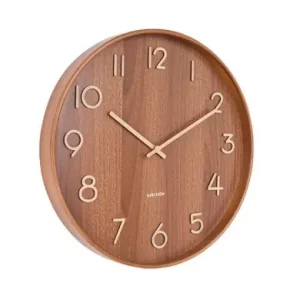Speciale Aanbieding Karlsson Wandklok Pure - Medium - Donker hout - Ø40cm