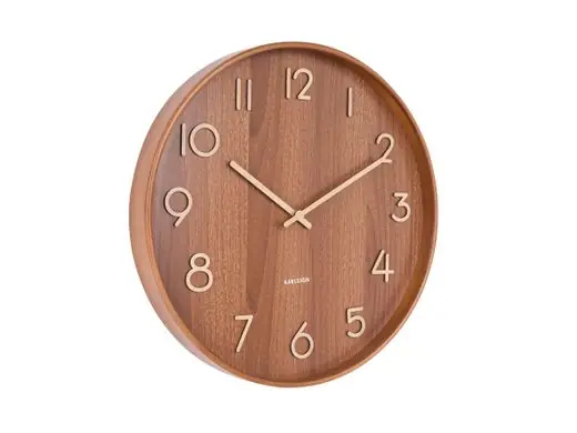 Speciale Aanbieding Karlsson Wandklok Pure - Medium - Donker hout - Ø40cm