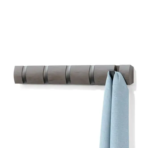 Umbra Wandkapstok Flip - 5 Haken - Inklapbaar - Grijs - Tinkleur - 51x6x3cm Beste Prijs