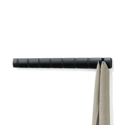 Must-Have Umbra Wandkapstok Flip - 8 Haken - Inklapbaar - Zwart - 81x6x3cm
