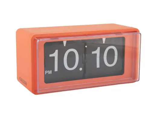 Beperkt Aanbod Karlsson Flip Klok Retro Boxed Flip - Wandklok - Helder Oranje - 20x10x10cm