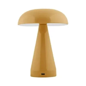 Handgemaakt Leitmotiv Tafellamp Rachel - LED - Oplaadbaar - Ijzer - Oker Geel - 15,5x15,5x20,5cm