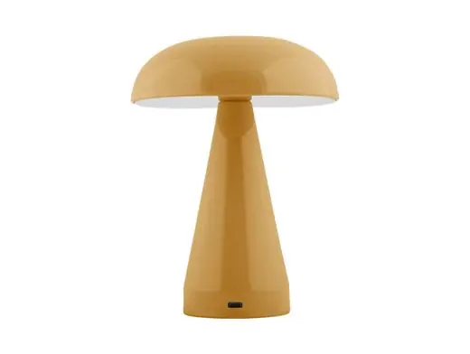 Handgemaakt Leitmotiv Tafellamp Rachel - LED - Oplaadbaar - Ijzer - Oker Geel - 15,5x15,5x20,5cm