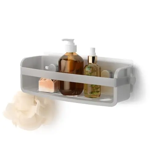 Betaalbaar Umbra Doucherek Flex Adhesive - Rechthoek - Zelfklevend Douchebakje - Grijs - 32,7x11,7x8,6cm