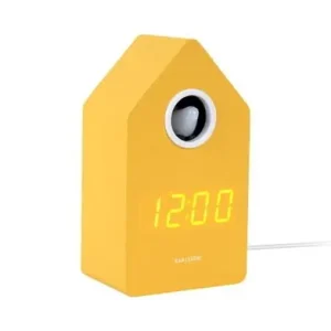 Topkwaliteit Karlsson Wekker Cuckoo LED - Met Koekoeksgeluid - Mango Geel - 9x6x15,9cm