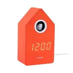 Premium Karlsson Wekker Cuckoo LED - Met Koekoeksgeluid - Helder Oranje - 9x6x15,9cm