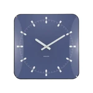 Populair Karlsson Wandklok Sucinto Dome - Square - Marine Blauw - 35x35cm