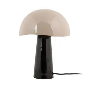 Leitmotiv Tafellamp Grato - Emaille - Zwart - Warm Grijs - 25x25x33cm Gereduceerde Prijs