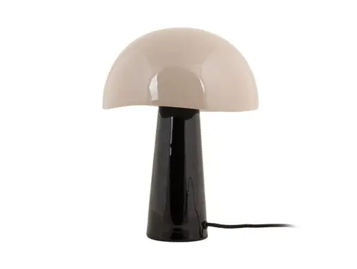 Leitmotiv Tafellamp Grato - Emaille - Zwart - Warm Grijs - 25x25x33cm Gereduceerde Prijs