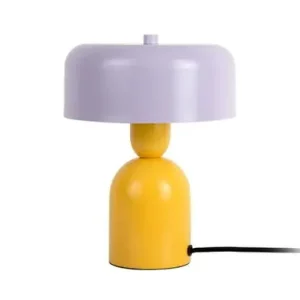 Leitmotiv Tafellamp Double Funky - Helder Geel - Zacht Paars - 19x19x24cm Merkproduct