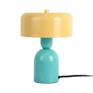 Leitmotiv Tafellamp Double Funky - Turquoise Blauw - Zacht Geel - 19x19x24cm Betaalbaar