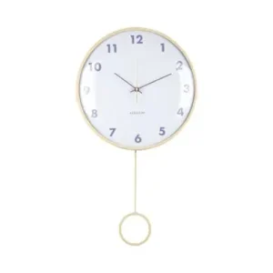 Tijdelijk Beschikbaar Karlsson Wandklok Cheeky Dome Pendulum - Zacht Geel - Ø35,5cm