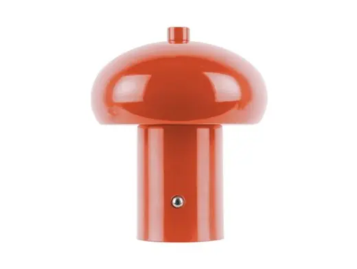 Leitmotiv Tafellamp Retro Seta LED - Oplaadbaar - Warm Oranje - 12,5x12,5x15cm Wereldwijde Verzending