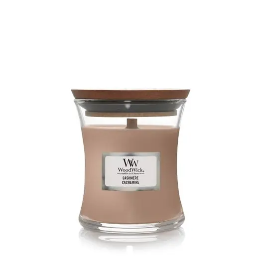 Woodwick Geurkaars Mini - Cashmere - 7x7x8cm Uitverkoop