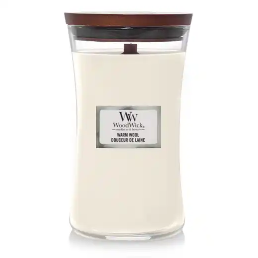 Woodwick Geurkaars Large - Warm Wool - 10,5x10,5x17,5cm In De Mode