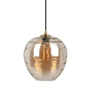 Leitmotiv Hanglamp Glamour - Globe - Glas - Amber Bruin - 25x25x25cm Tijdelijk Beschikbaar